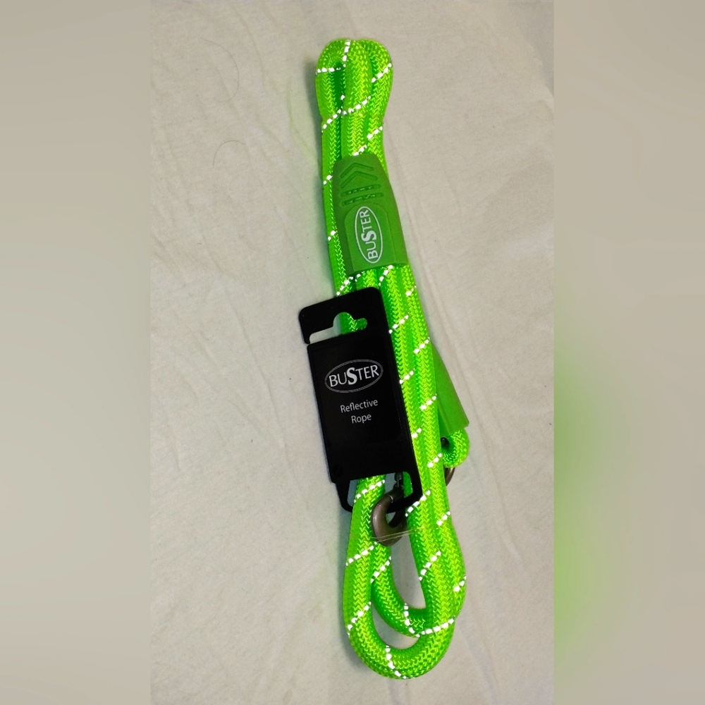 Kruuse Buster Reflective Rope Dog Leash, Lime Green NWT